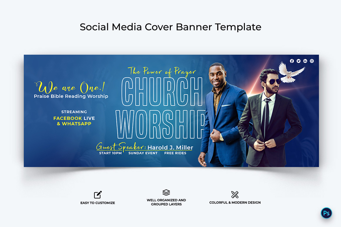 Church Facebook Cover Banner Design Template-28