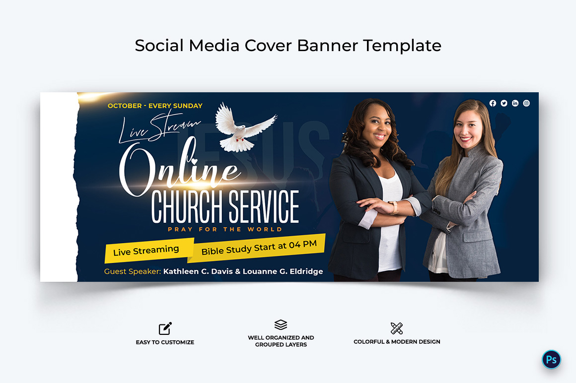 Church Facebook Cover Banner Design Template-31