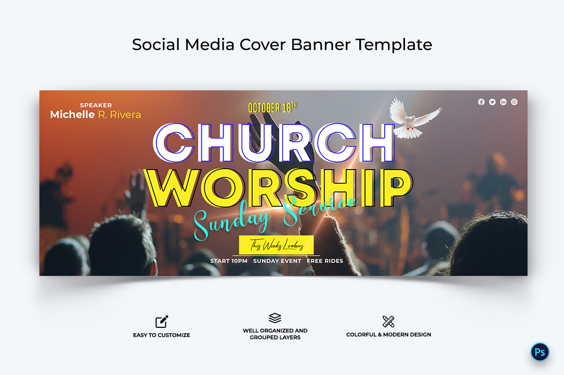 Church Facebook Cover Banner Design Template-33