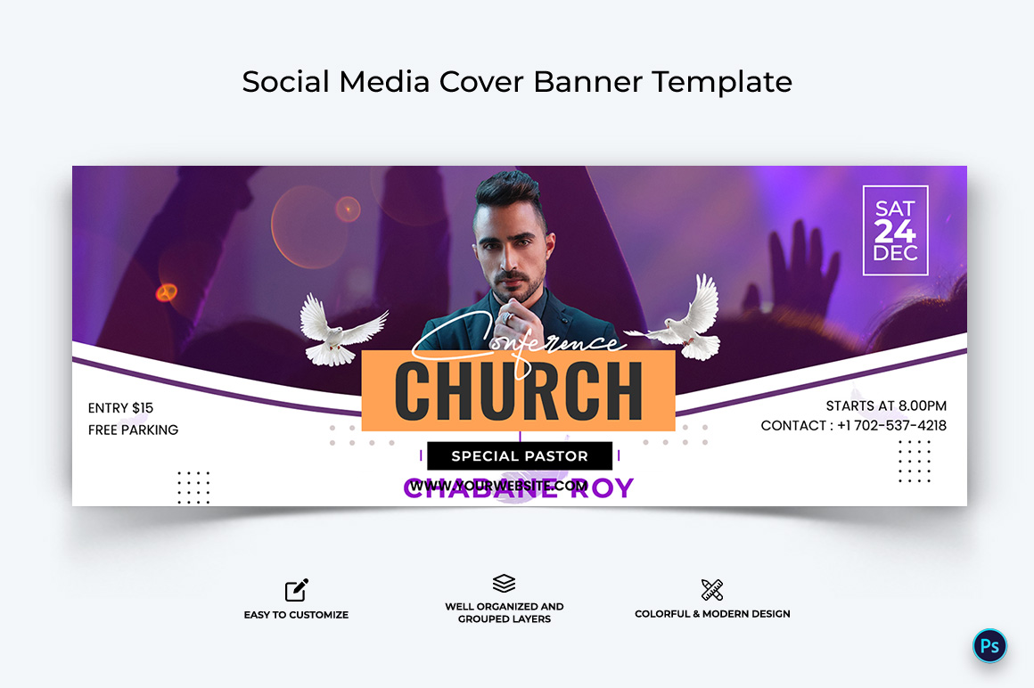 Church Facebook Cover Banner Design Template-35