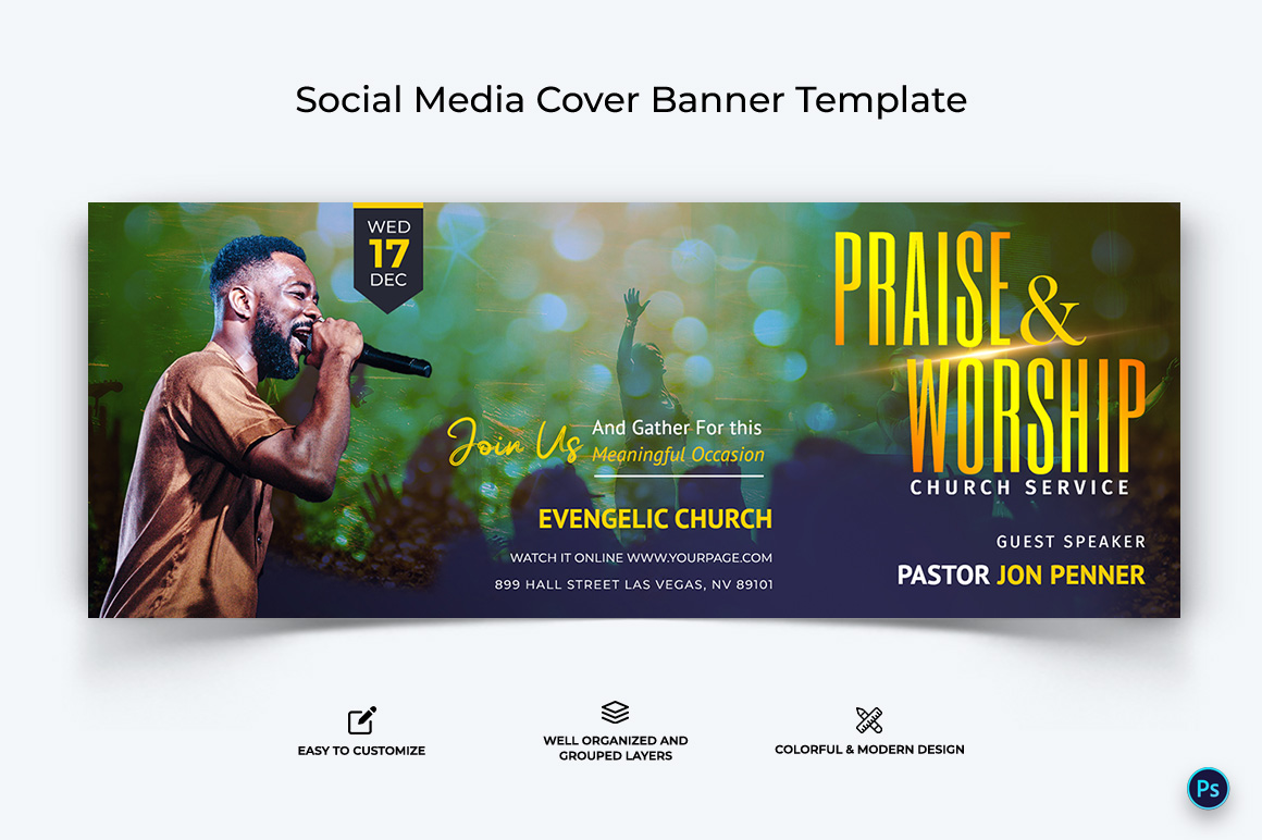 Church Facebook Cover Banner Design Template-36