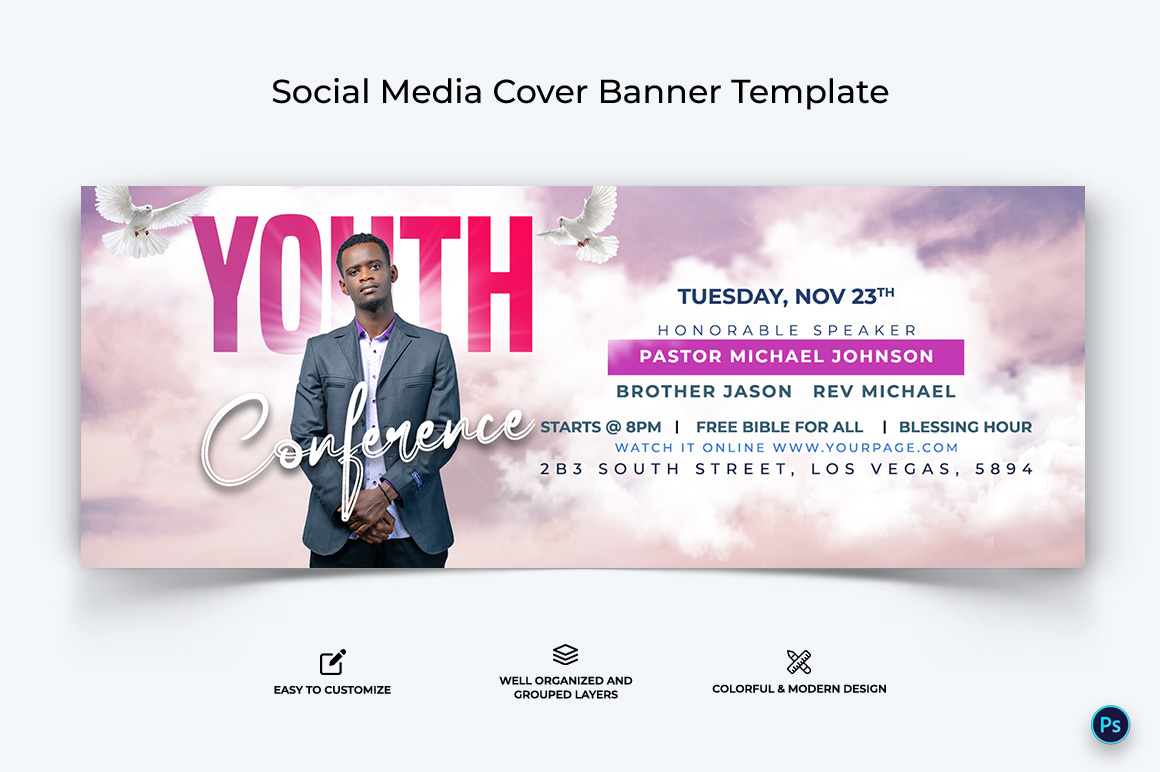 Church Facebook Cover Banner Design Template-38