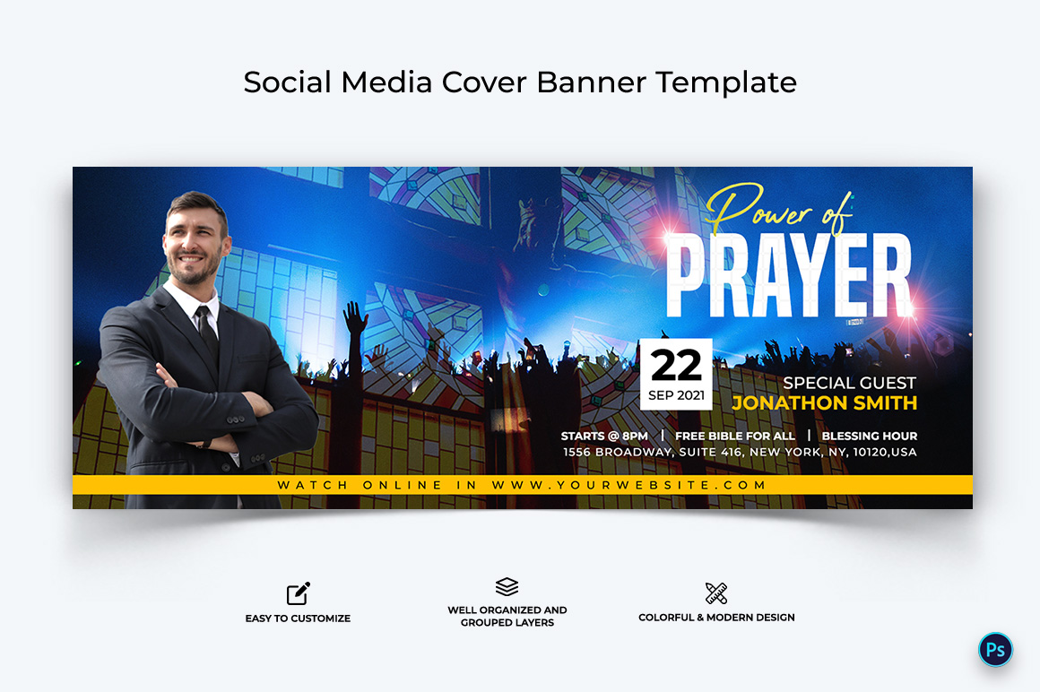 Church Facebook Cover Banner Design Template-39