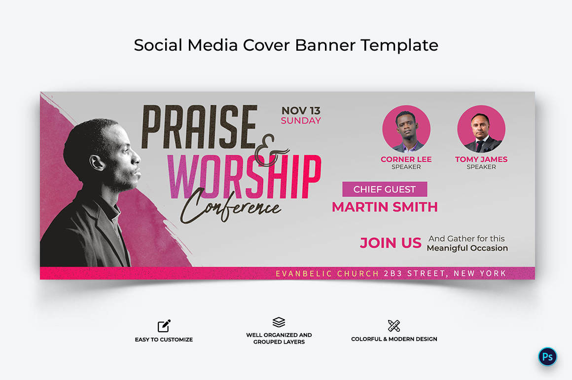 Church Facebook Cover Banner Design Template-41