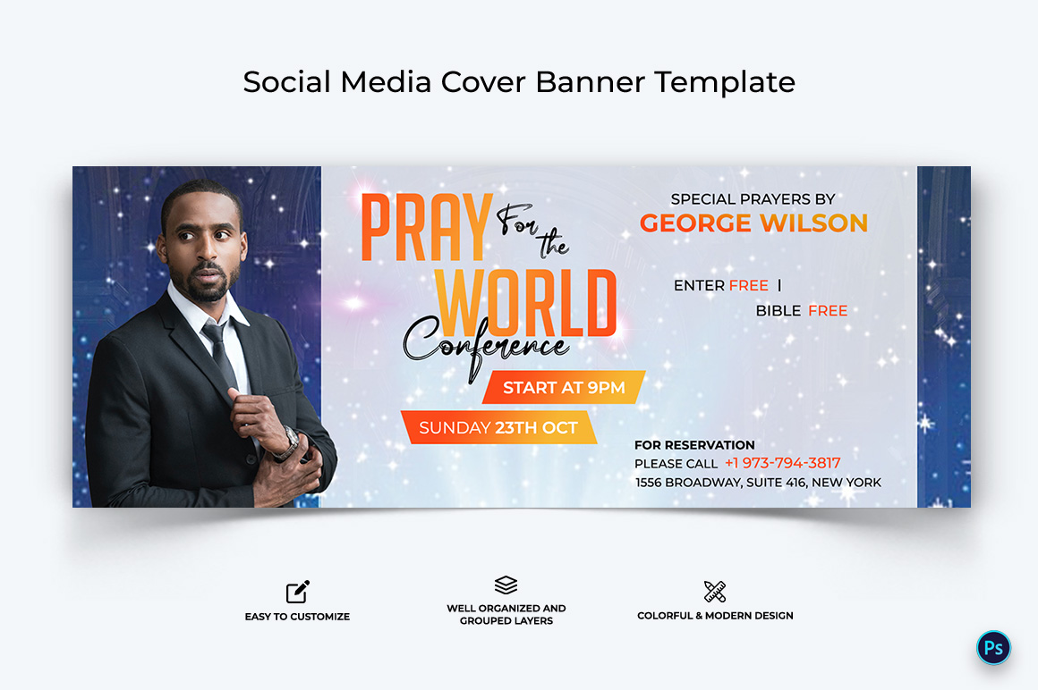 Church Facebook Cover Banner Design Template-42