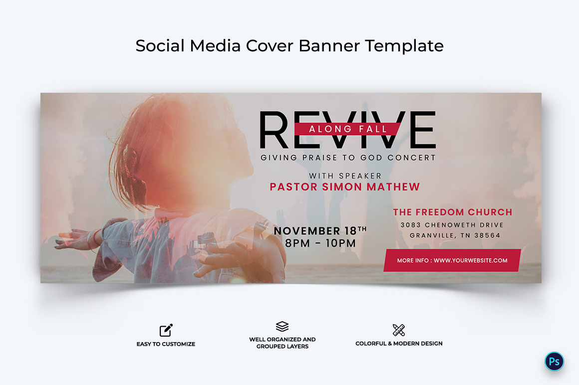 Church Facebook Cover Banner Design Template-43