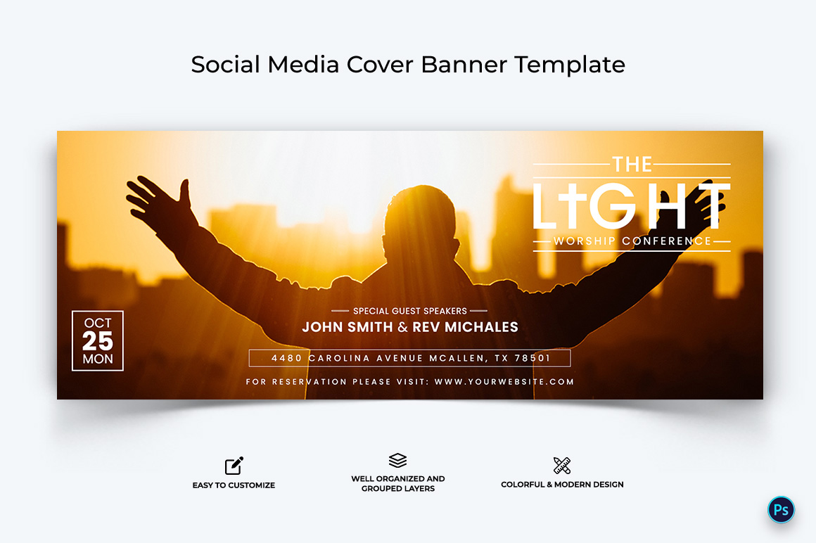 Church Facebook Cover Banner Design Template-44