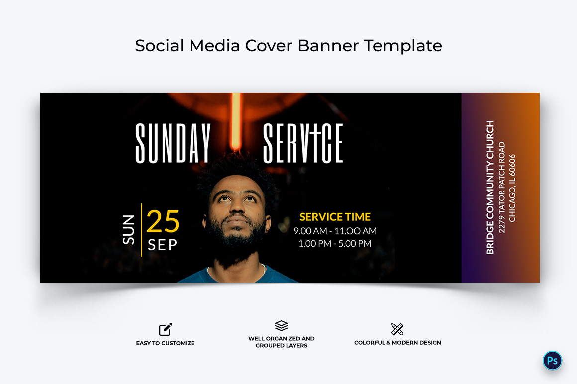 Church Facebook Cover Banner Design Template-45