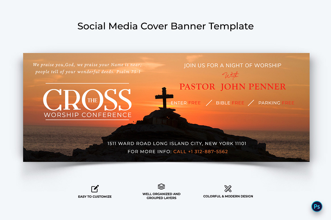 Church Facebook Cover Banner Design Template-46