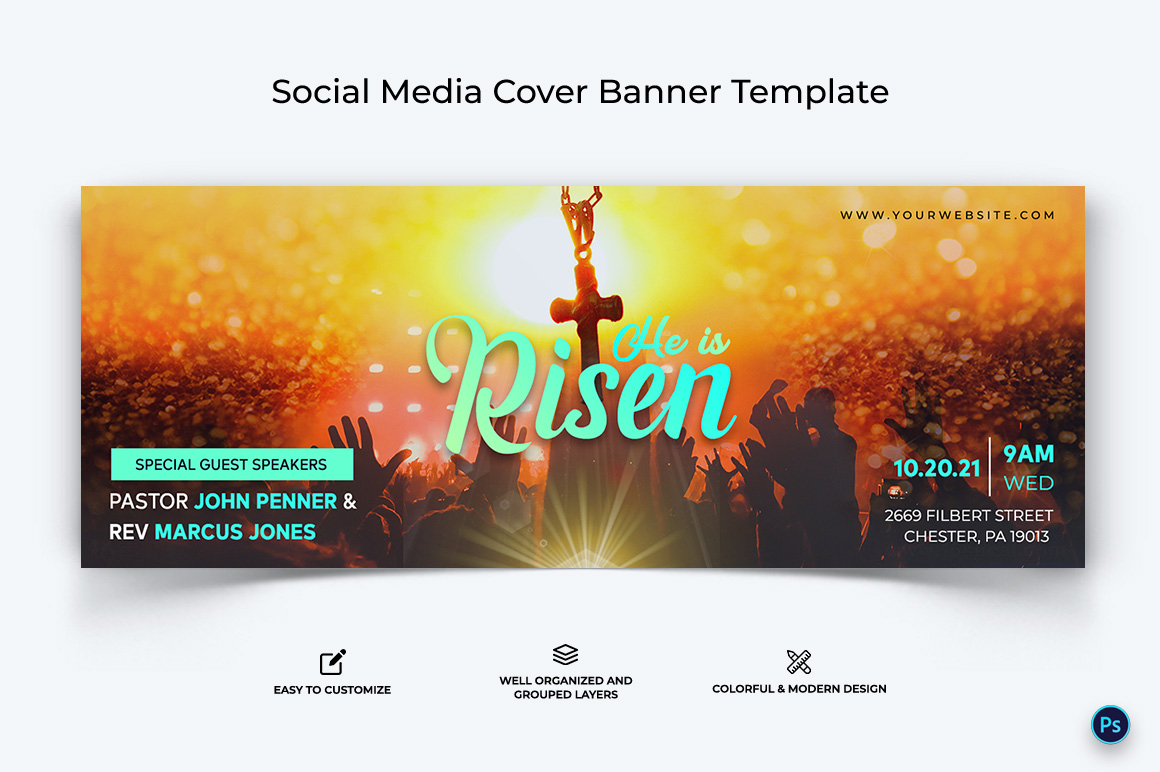 Church Facebook Cover Banner Design Template-48