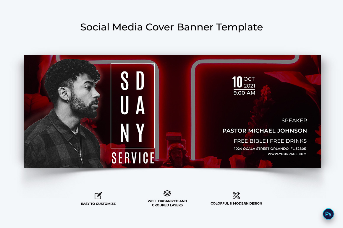 Church Facebook Cover Banner Design Template-49