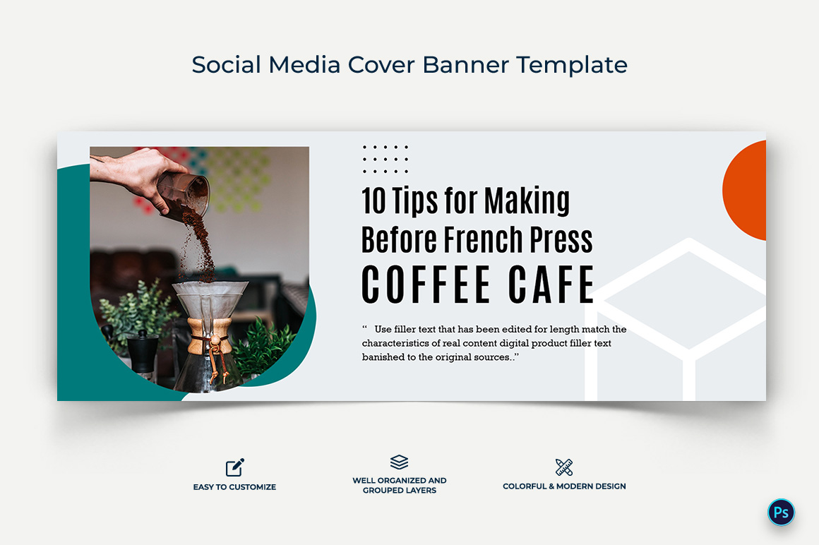 Coffee Making Facebook Cover Banner Design Template-01