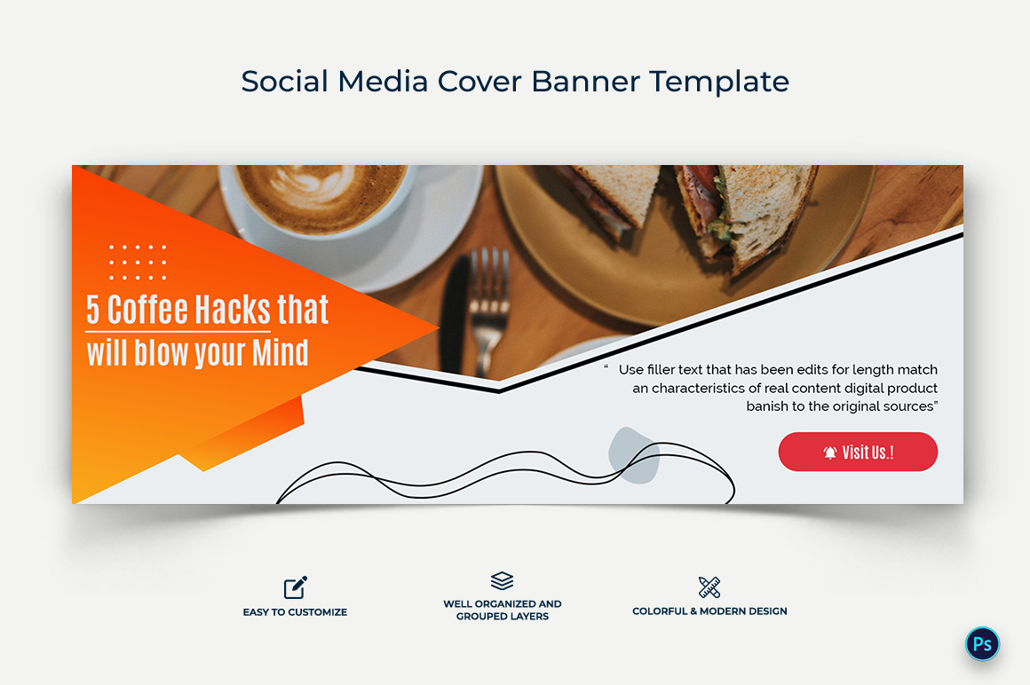 Coffee Making Facebook Cover Banner Design Template-02