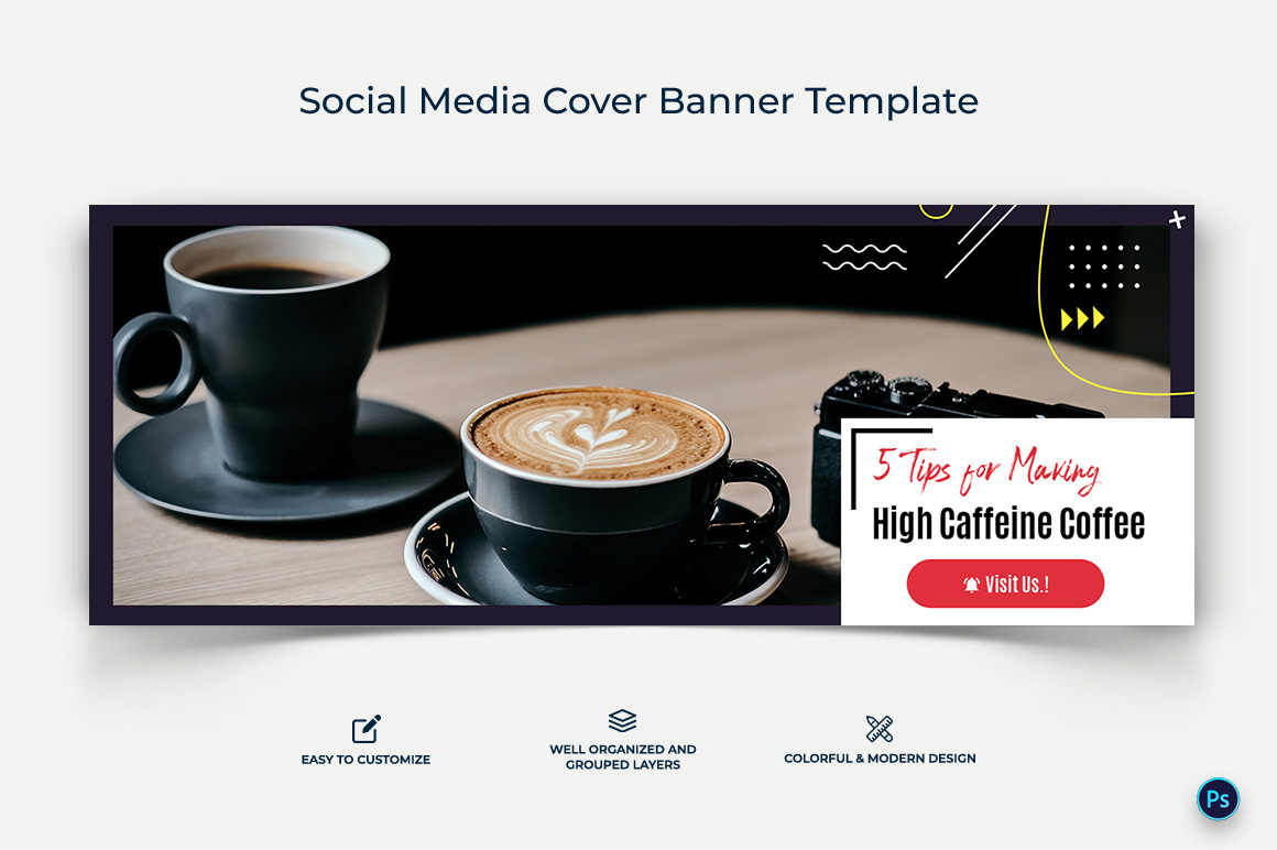 Coffee Making Facebook Cover Banner Design Template-07