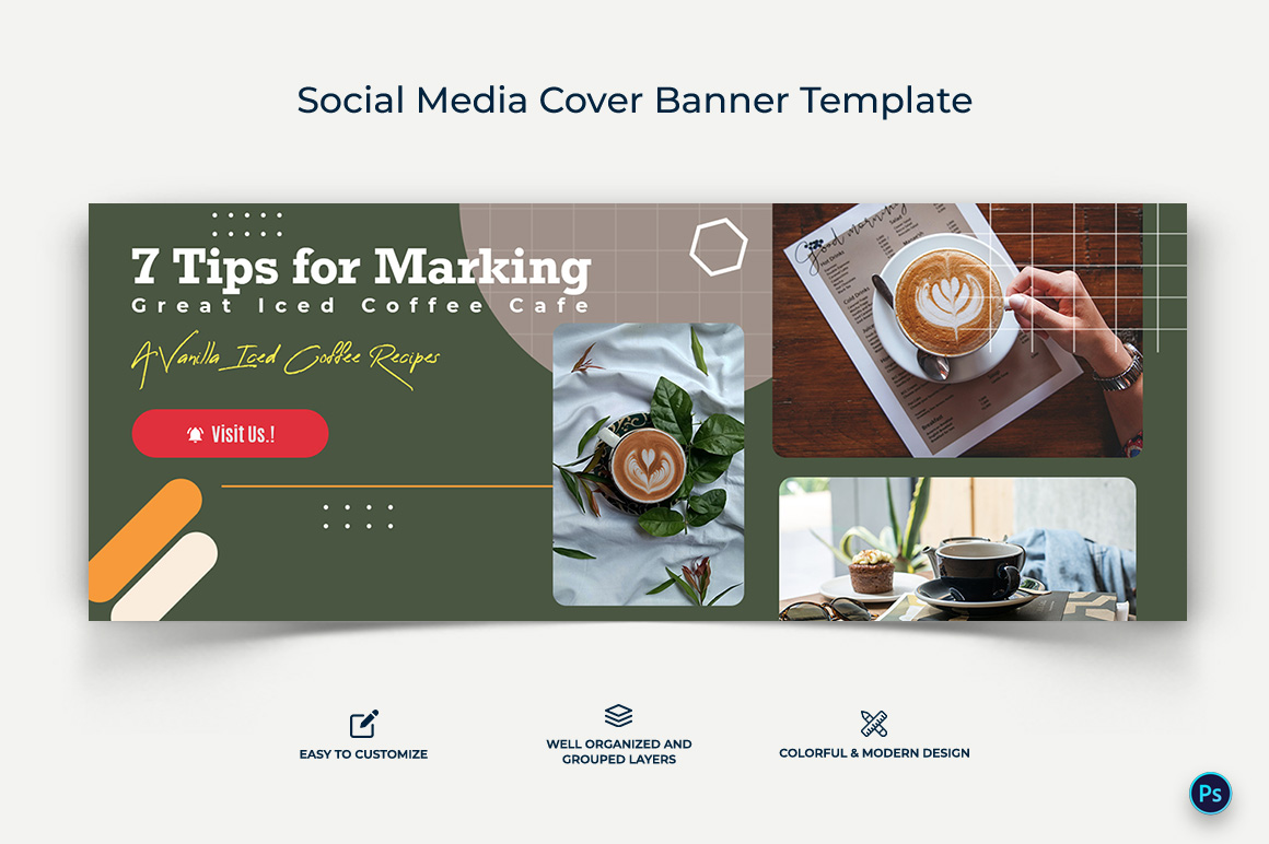 Coffee Making Facebook Cover Banner Design Template-08