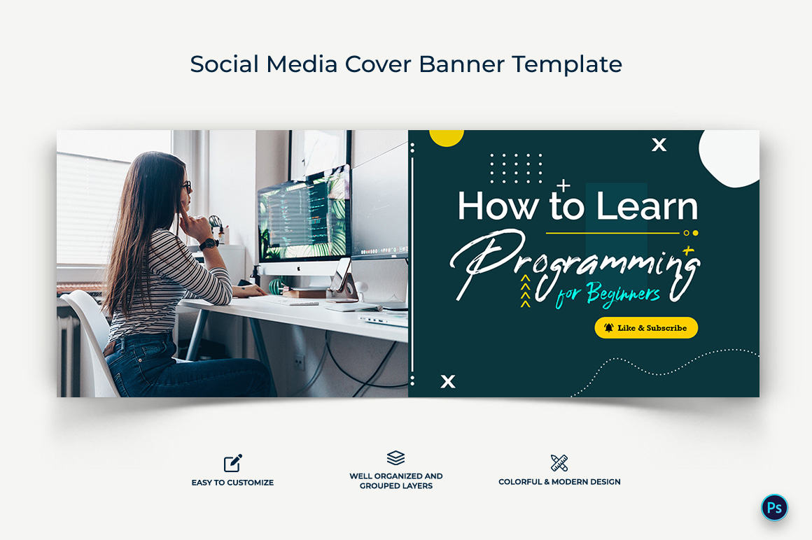 Computer Tricks and Hacking Facebook Cover Banner Design Template-16