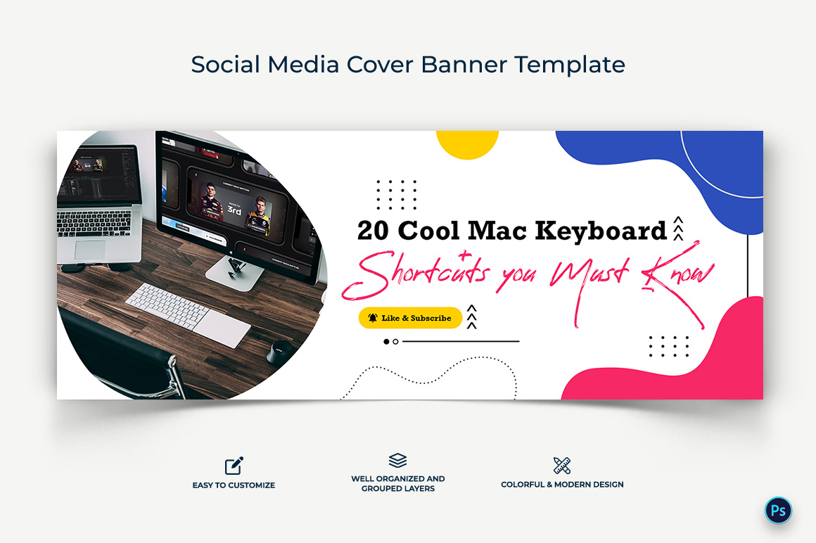 Computer Tricks and Hacking Facebook Cover Banner Design Template-19