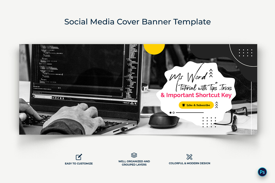 Computer Tricks and Hacking Facebook Cover Banner Design Template-20