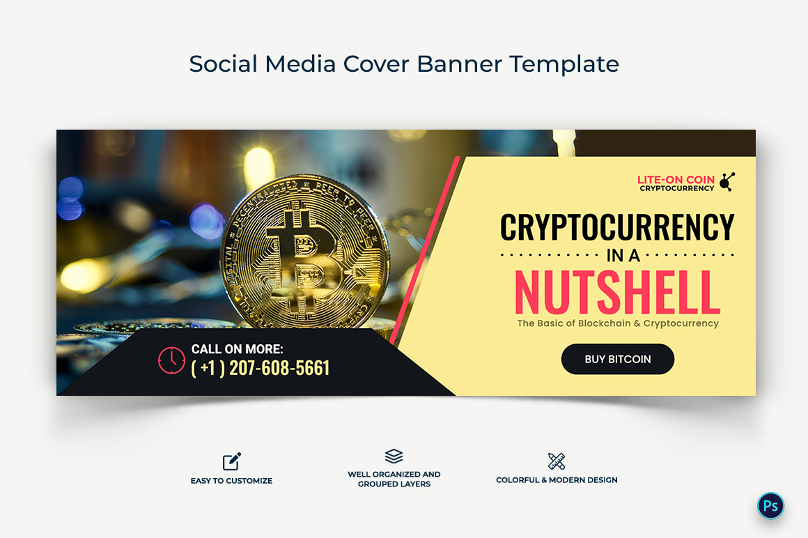 CryptoCurrency Facebook Cover Banner Design Template-02