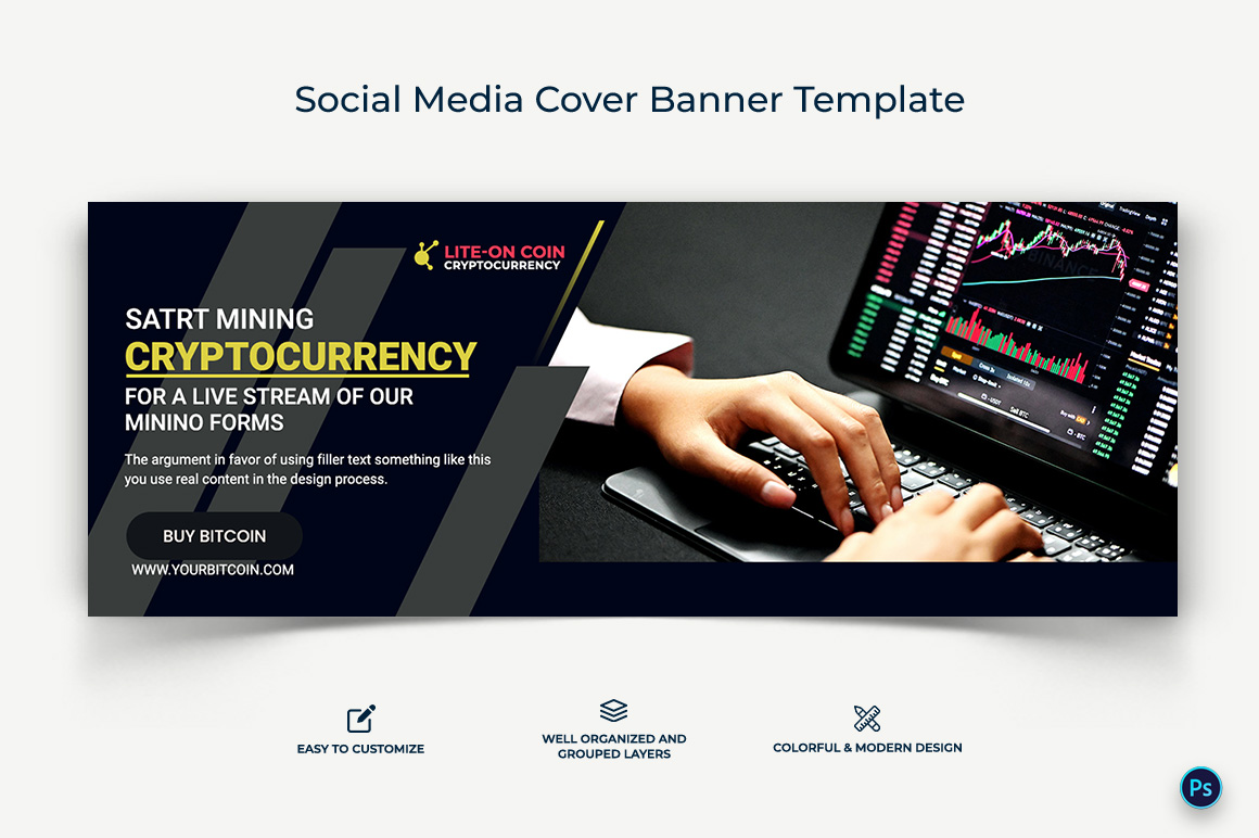 CryptoCurrency Facebook Cover Banner Design Template-04