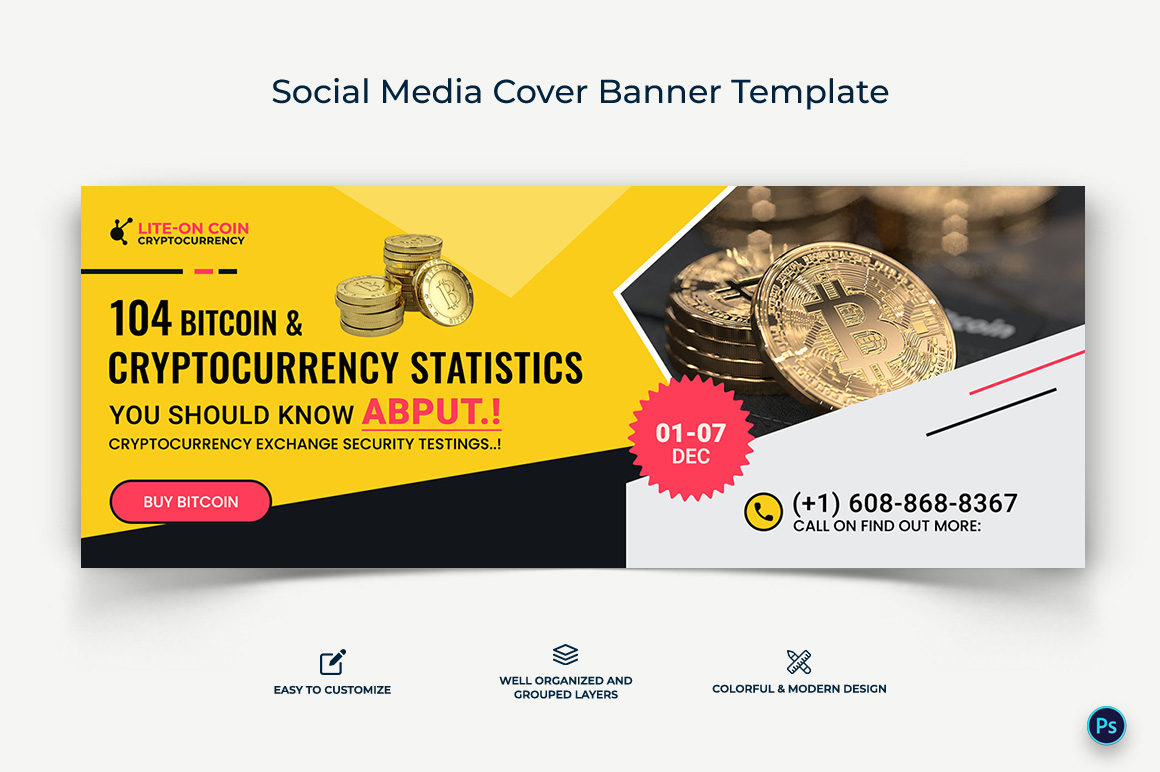 CryptoCurrency Facebook Cover Banner Design Template-06