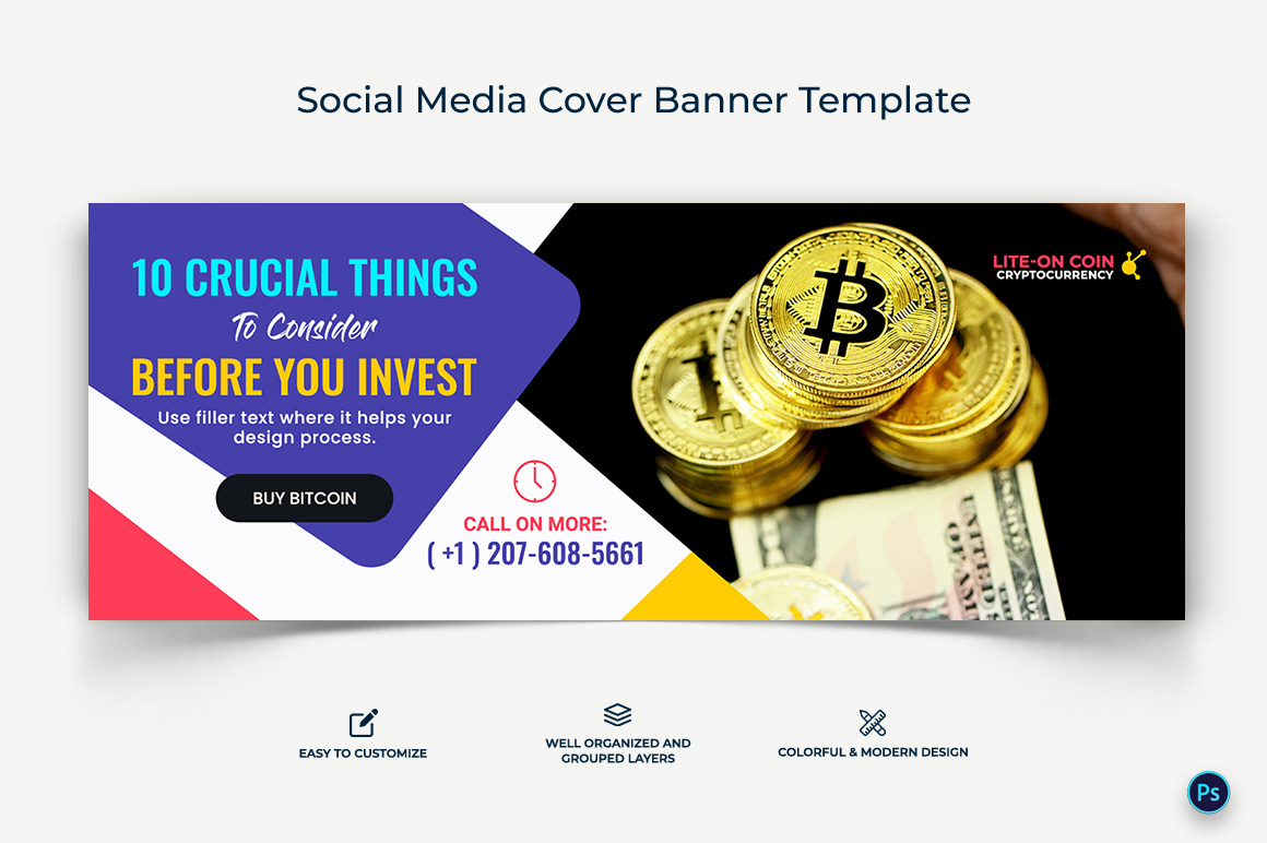 CryptoCurrency Facebook Cover Banner Design Template-07