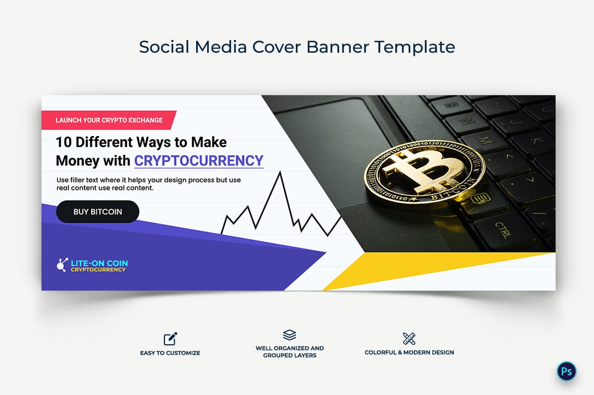 CryptoCurrency Facebook Cover Banner Design Template-09