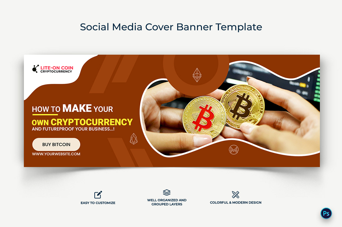 CryptoCurrency Facebook Cover Banner Design Template-10