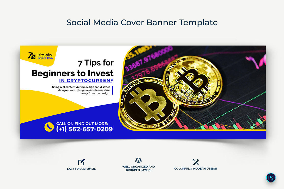 CryptoCurrency Facebook Cover Banner Design Template-11