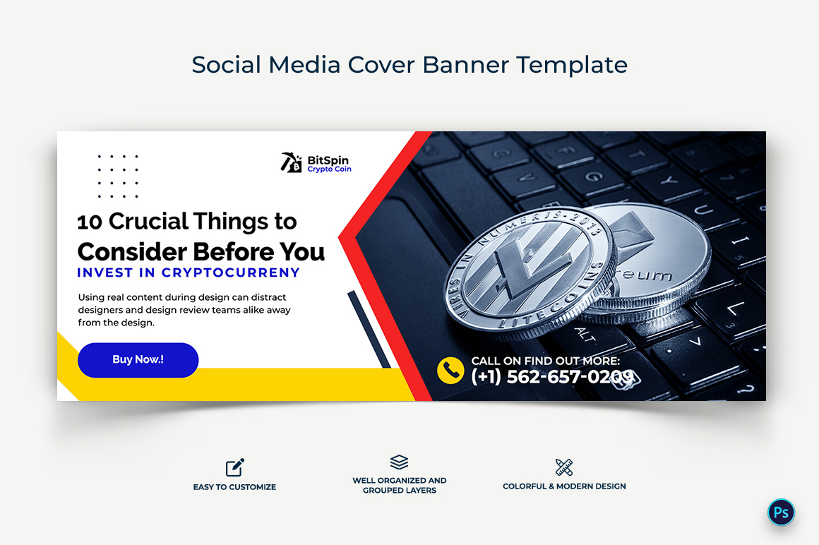 Crypto Currency Facebook Cover Banner Template-12