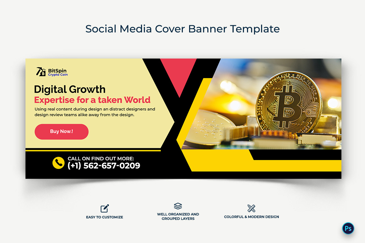 Crypto Currency Facebook Cover Banner Template-13