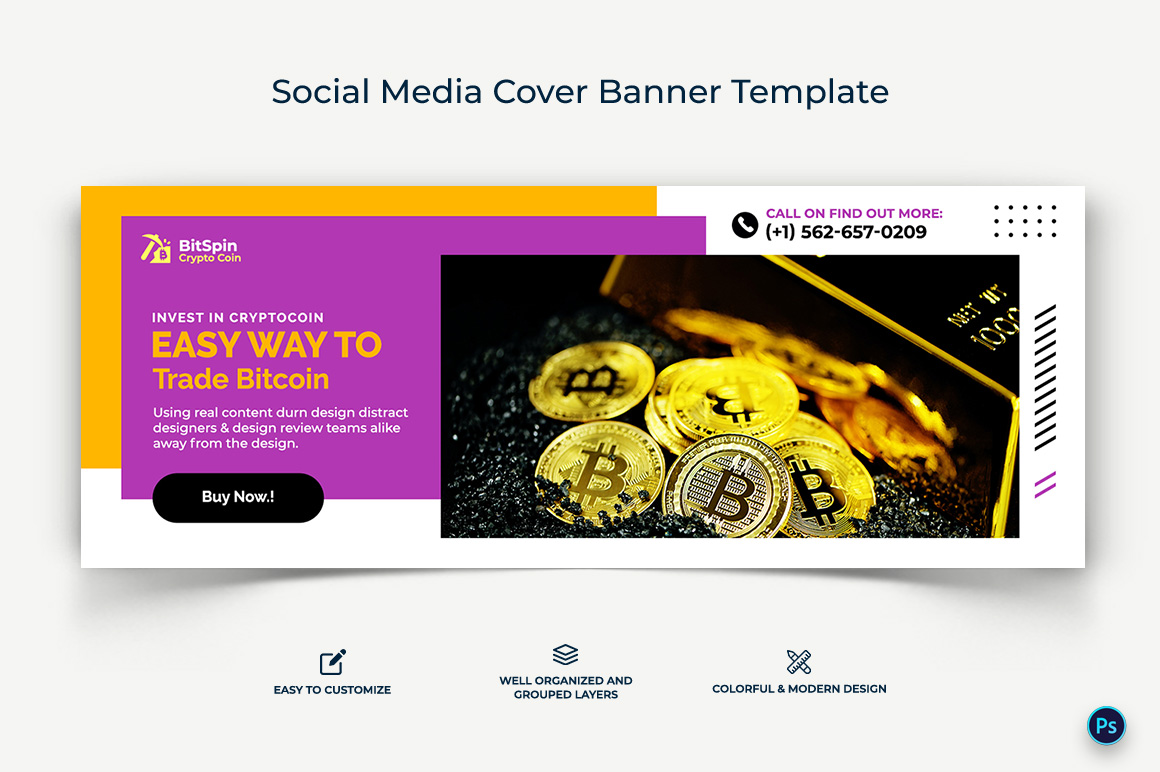 Crypto Currency Facebook Cover Banner Template-15