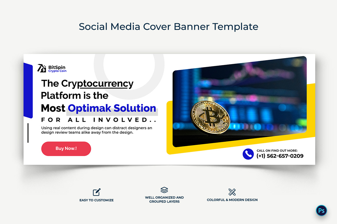 Crypto Currency Facebook Cover Banner Template-16