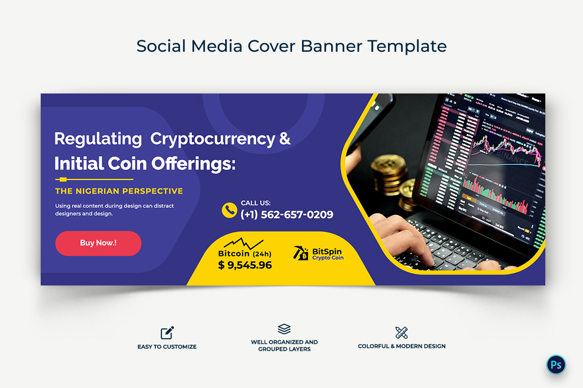 Crypto Currency Facebook Cover Banner Template-18