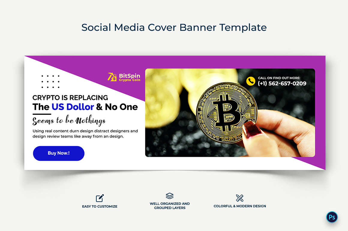 Crypto Currency Facebook Cover Banner Template-20