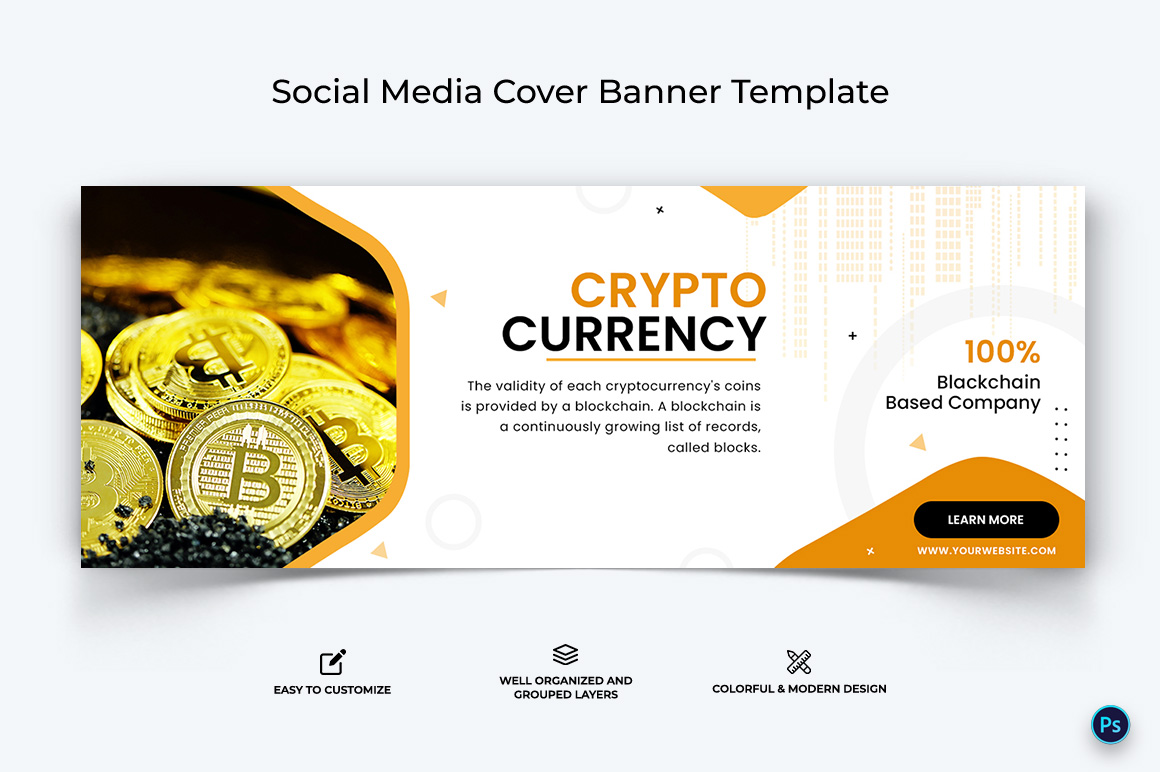 Crypto Currency Facebook Cover Banner Template-21