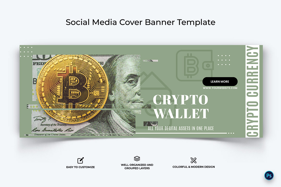 Crypto Currency Facebook Cover Banner Template-24