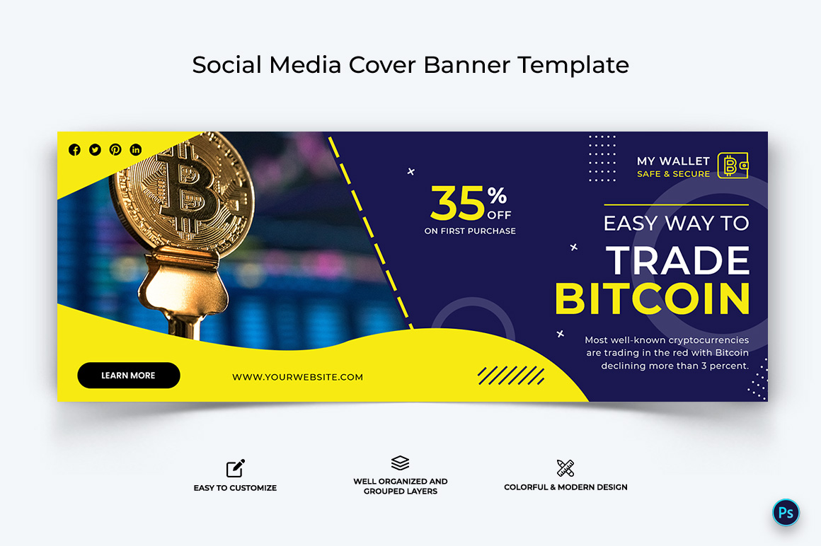 Crypto Currency Facebook Cover Banner Template-26