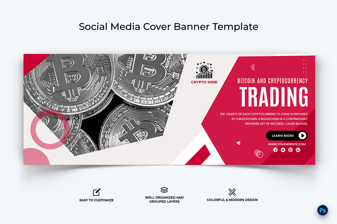 Crypto Currency Facebook Cover Banner Template-29