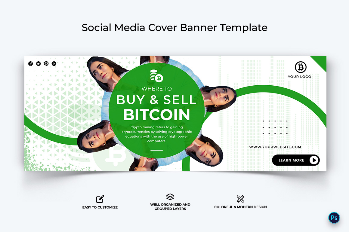 Crypto Currency Facebook Cover Banner Template-32