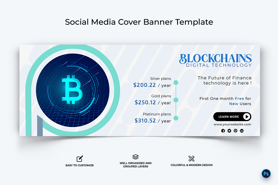 Crypto Currency Facebook Cover Banner Template-34