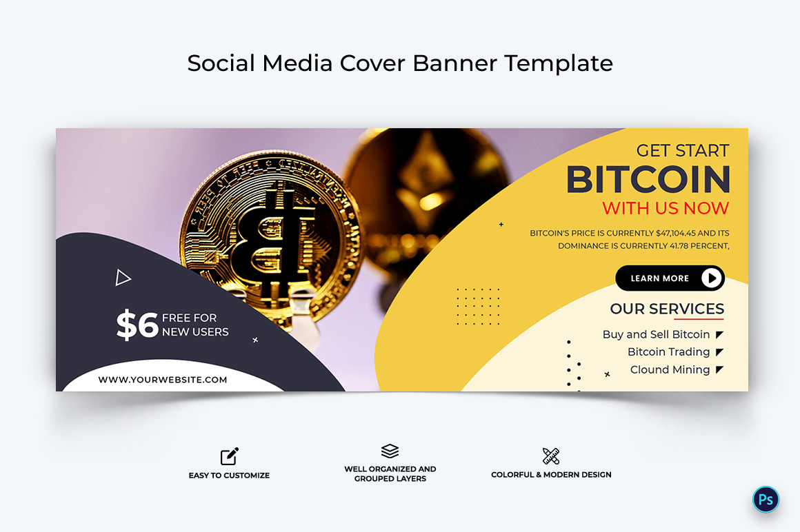 Crypto Currency Facebook Cover Banner Template-36