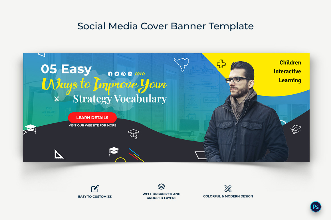 Education Facebook Cover Banner Design Template-10