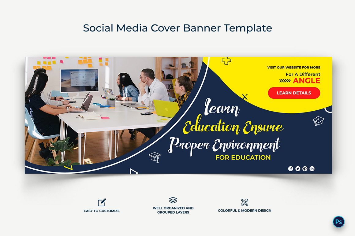 Education Facebook Cover Banner Design Template-11