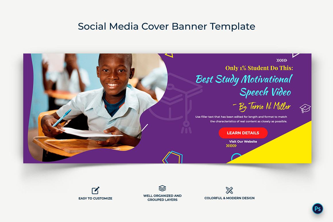 Education Facebook Cover Banner Design Template-14