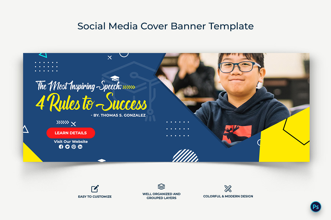 Education Facebook Cover Banner Design Template-16