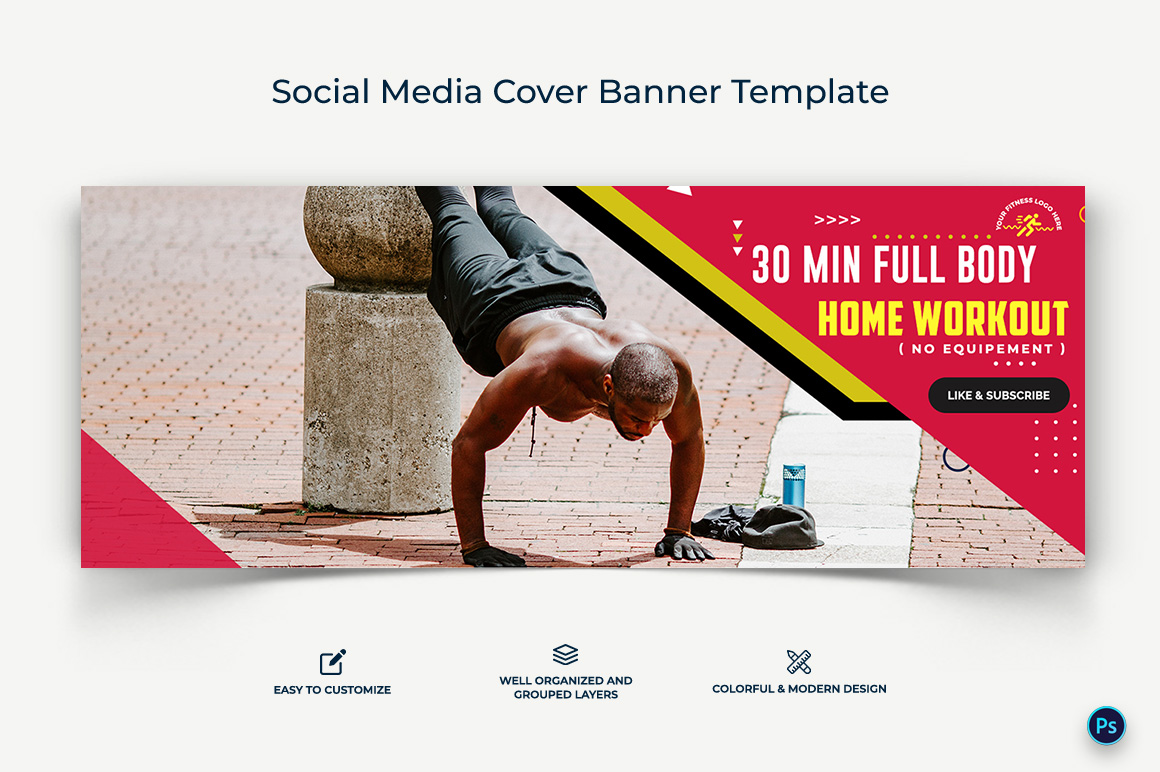 Fitness Facebook Cover Banner Design Template-09