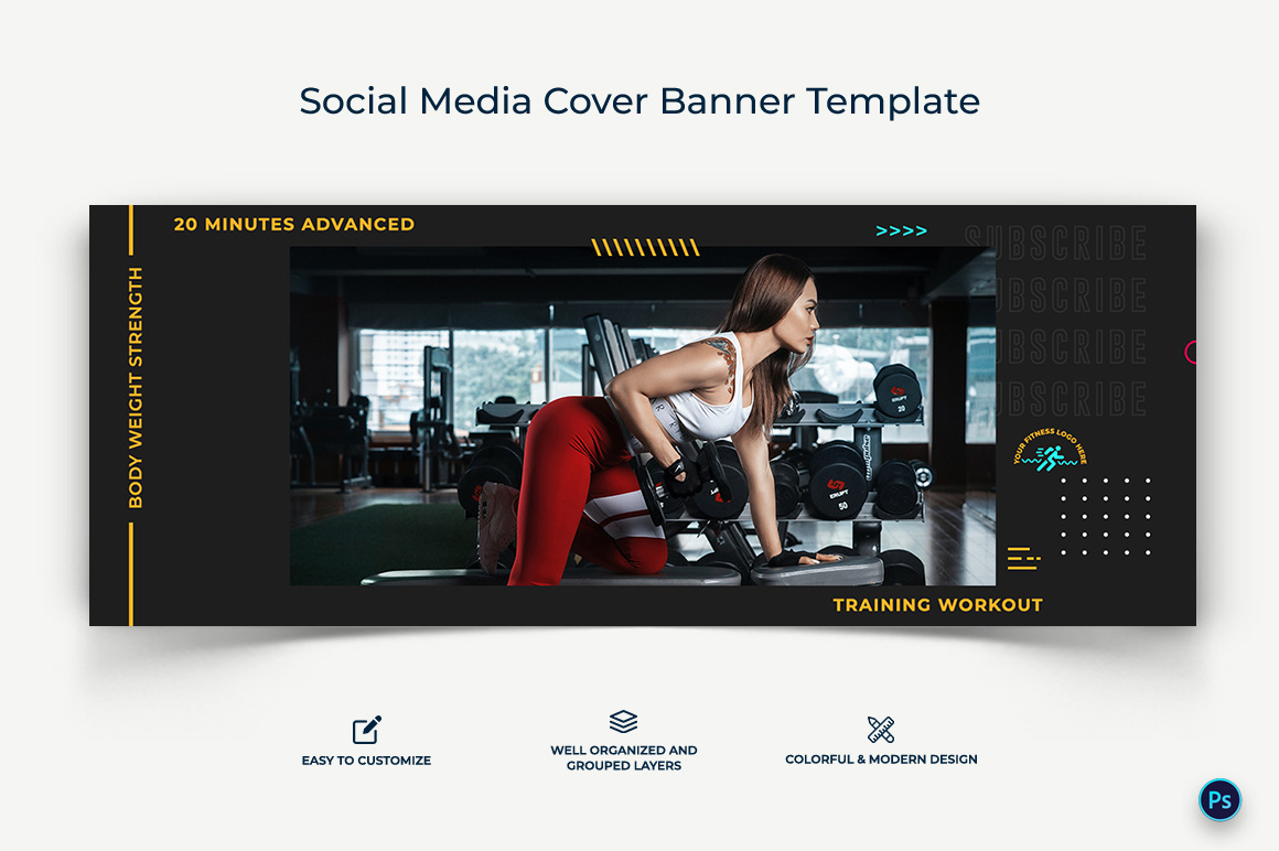 Fitness Facebook Cover Banner Design Template-13