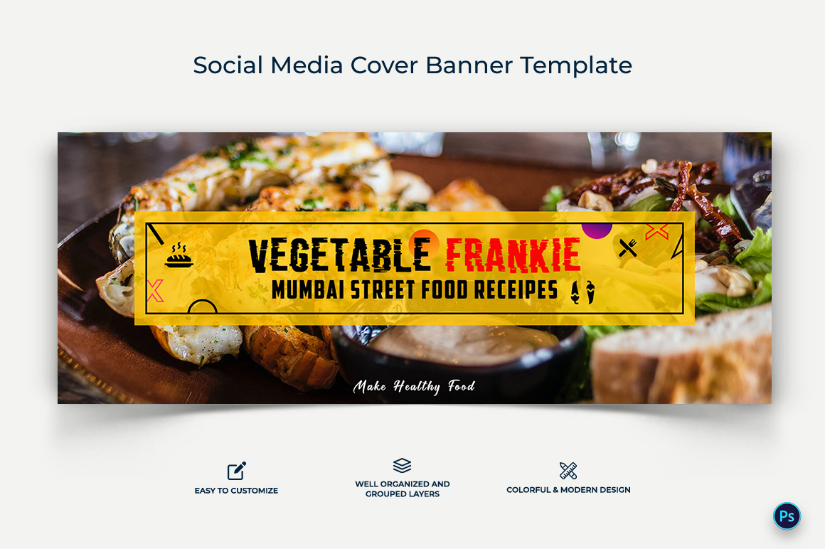 Food and Restaurant Facebook Cover Banner Design Template-01