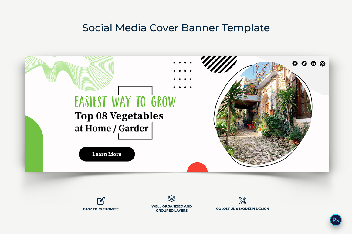 Home Gardening Facebook Cover Banner Design Template-01